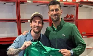 Messi cổ vũ Djokovic tại Miami Mở rộng Messi cổ vũ Djokovic tại Miami Mở rộng